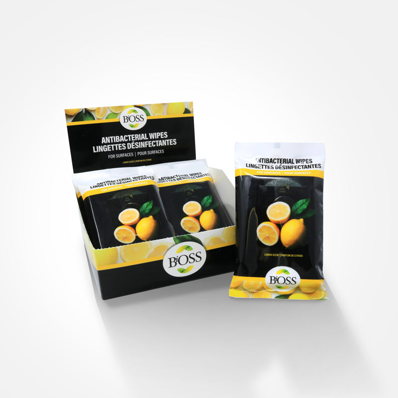 BiOSS | Lingettes désinfectantes pour surfaces - 10 - Parfum citron