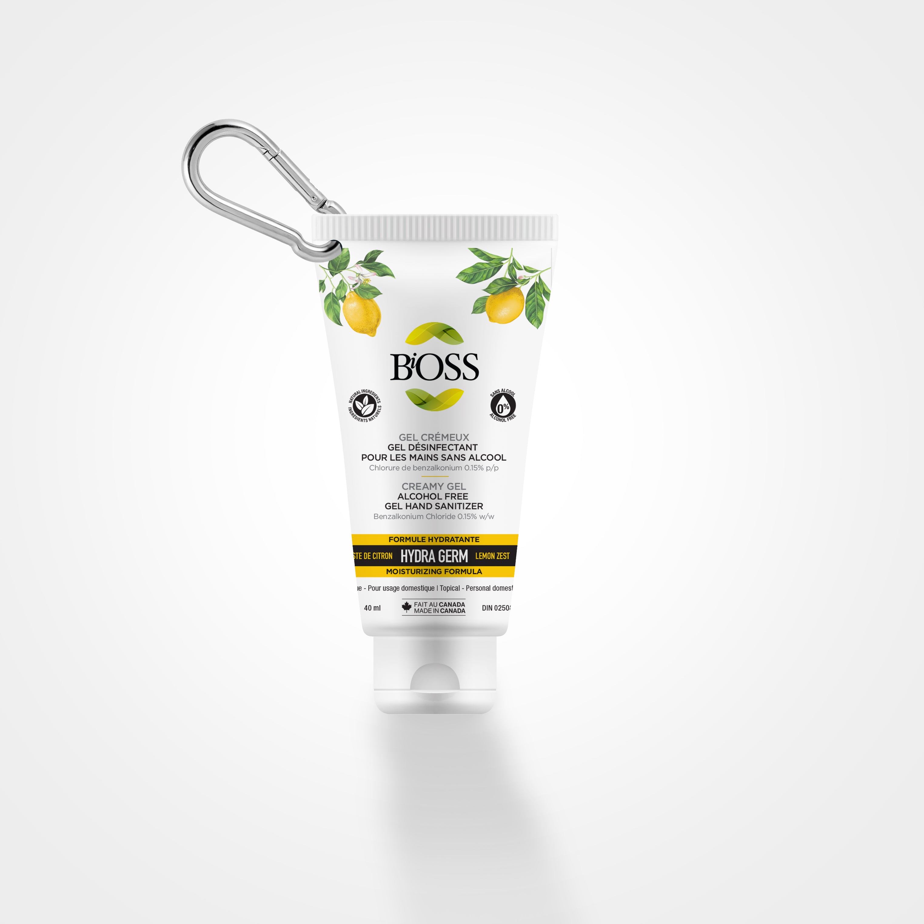 GEL CRÈMEUX 2 en 1 HYDRATANT et DÉSINFECTANT | BiOSS Hydra Germ 40ml - Essence de citron